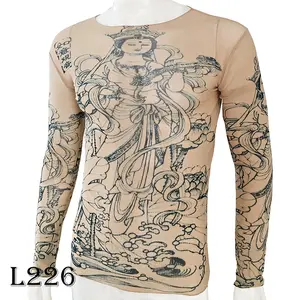 Fashion Plus Size Long Sleeve Tattoo Clothing Tattoo T-Shirt Hot Selling Popular Style Carp National Trend Sports Python Print