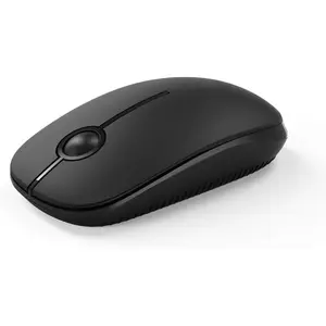 VssoPlor Wireless Mouse, 2.4G Slim Portable Computer Laptop Mouse with Nano Receiver Quiet Silent Optical Mice for Notebook, PC, Laptop, Computer-Black