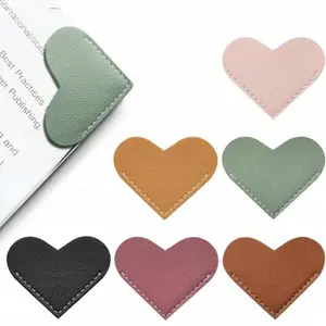 Random Color Heart Shaped Leather Bookmark, 1/5/10/20pcs Cute Corner Bookmark, Reading Enthusiast Book Accessory, Suitable for Gifts for Women, Children, and Book Enthusiasts