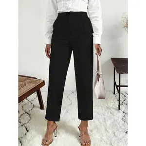 Elegant Commuter Pleated Side Pocket Skinny Pants For Women