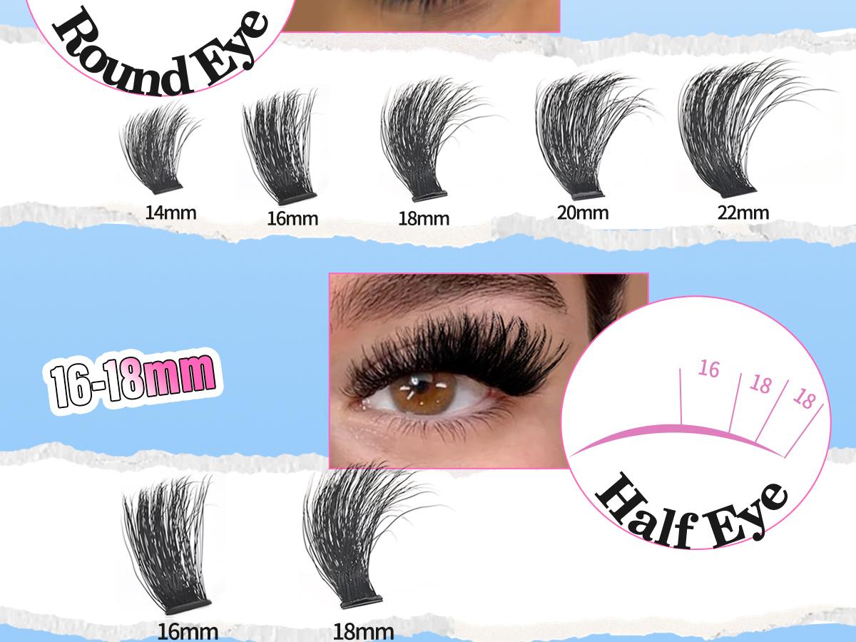 Lash Clusters Eyelash Extensions 280D Individual Eyelashes 14-25mm DIY Lashes Extension Mega Volume False Eyelashes by BEFACL(Dramatic)