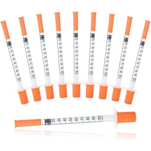 1ml/cc Syringe 27G 5/16 Inch (8mm) Disposable Syringes, Individually Wrapped, Pack of 100