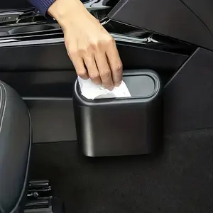 Dual Compartment Car Trash, Dual Compartment Car Trash Can with Easy-Open Lid & Ergonomic One-Touch Operation, Durable Plastic Vehicle Garbage Bin, Ergonomic Operation, Durable Plastic, Fits Trucks & Suvs, Hands-Free Access, Car Organization Supplies