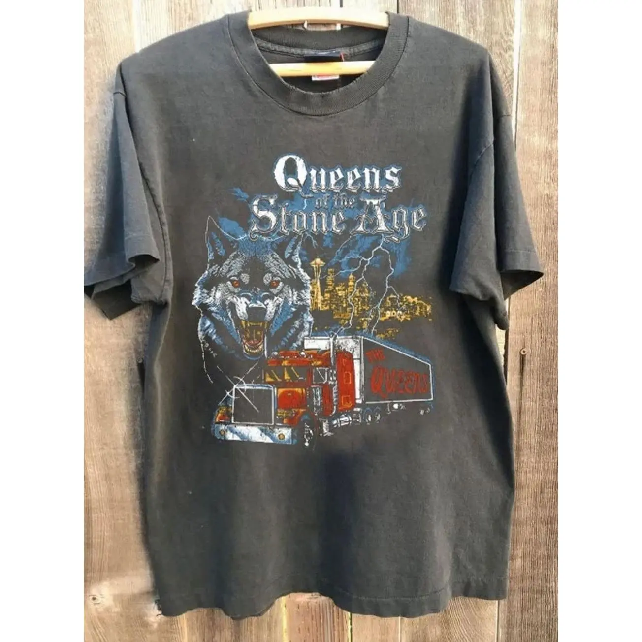 Queens of the Stone Age Band Rare Design Charcoal Unisex Shirt vtg WA1923 C