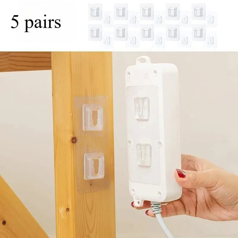 Double-Sided Adhesive Wall Hooks Hanger Strong Transparent Hooks Suction Cup Sucker Wall Storage Holder For Kitchen Bathroo
