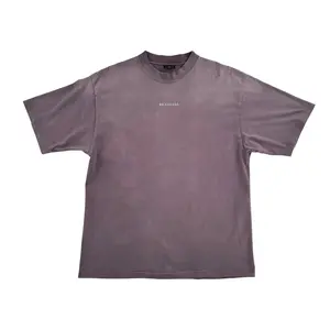 Balenciaga Embroidered Logo Tee Plum - Lightly Worn
