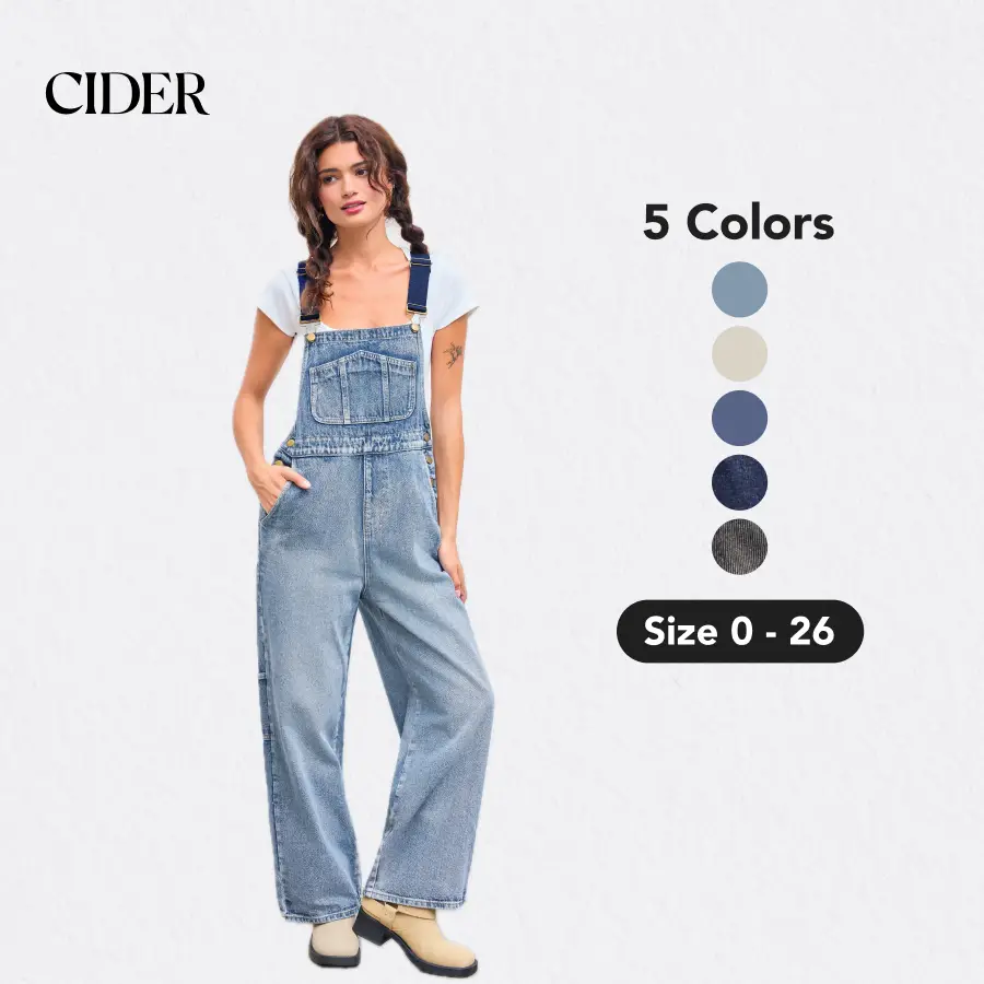 Cider Denim Pocket Wide Leg Jumpsuit #FallFreshness
