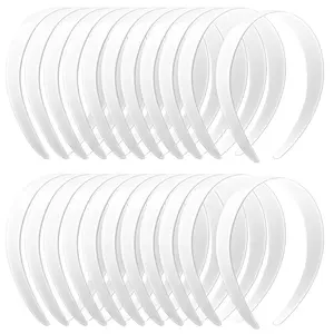Plastic Headbands 24 PCS White  1 Inch Wide No Teeth Hair Bands Girls & Women, Blank DIY Plain Headbands Crafts