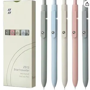 5 Pcs Touch Low Center of Gravity Office Pen Gel Pen Smooth Writing Black Ink Pen Office Desk Accessories 0.5mm Fine Ball Pen Quick Drying Pen Party Gifts