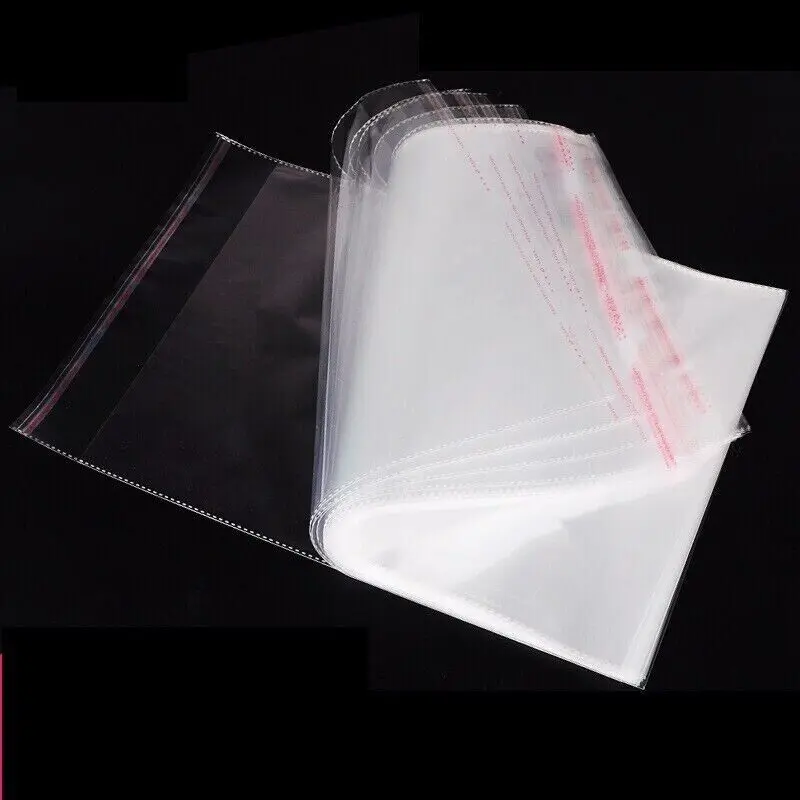 SJPACK 23x30cm Clear Cellophane Bags Self Seal OPP Poly Multipurpose Storage Bags Dustproof for Gifts Jewelry Organiser Resealable Packaging