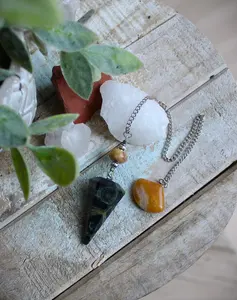 Pendulum Bird's Eye Rhyolite Pendulum with Agate by Designs by Imogen ~ Protection and Regeneration  ~