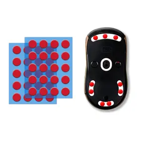 GOGOFREE Universal Red Obsidian Mouse Skates Dots | Premium PTFE Gaming Mouse Feet for Glass Mouse Pad, Wear Resistant Curved Edge Mouse Glides 2 Pack