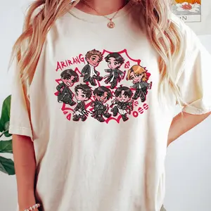 Arirang Cute Members Graphic Youth Tee, Kpop Arirang World Tour 2026 T-Shirt for Men, Women and Kids