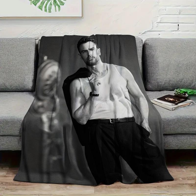 Theo James Theme Print Soft and comfortable home blankets, small throw blankets, nap blankets, perfect Christmas gifts for friends and besties. Super soft heat-pressed blankets. P251223100