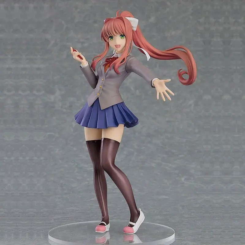 Beautiful Girl Doki Doki Literature Club Figurine Decoration Monica School Uniform Standing Pose Anime Model