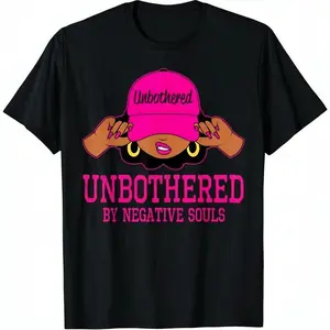 100% Cotton Unbothered Sassy Black Woman African American Afro Queen T-Shirt Top Vintage Womenswear Everyday country concert outfits