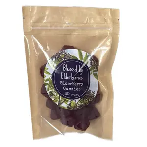 Blessed by Elderberries Elderberry Gummies - New Recipe Super Elderberry Gummies for Daily Snack On-the-Go Travel Friendly Family Friendly 60 Count