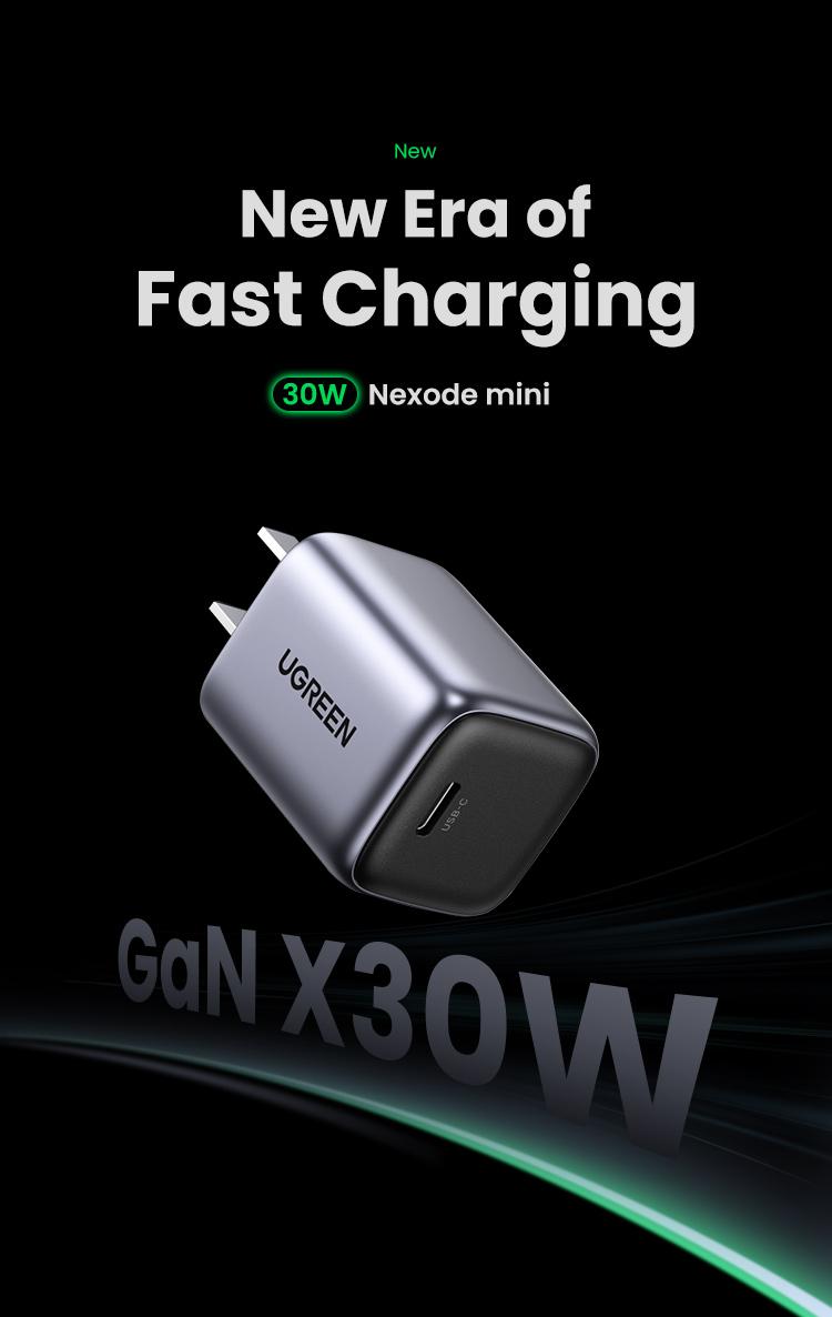 UGREEN Nexode 30W PD Fast Charging GaN Charger Bundle with 3.3FT Type-C/MFi Lightning Charging Data Cable, USB C Charger Set for iPhone 15/14/13, Galaxy and More Mobile Electronic SmartphoneTikTokShopBlackFriday ,TikTokShopHolidayHaul