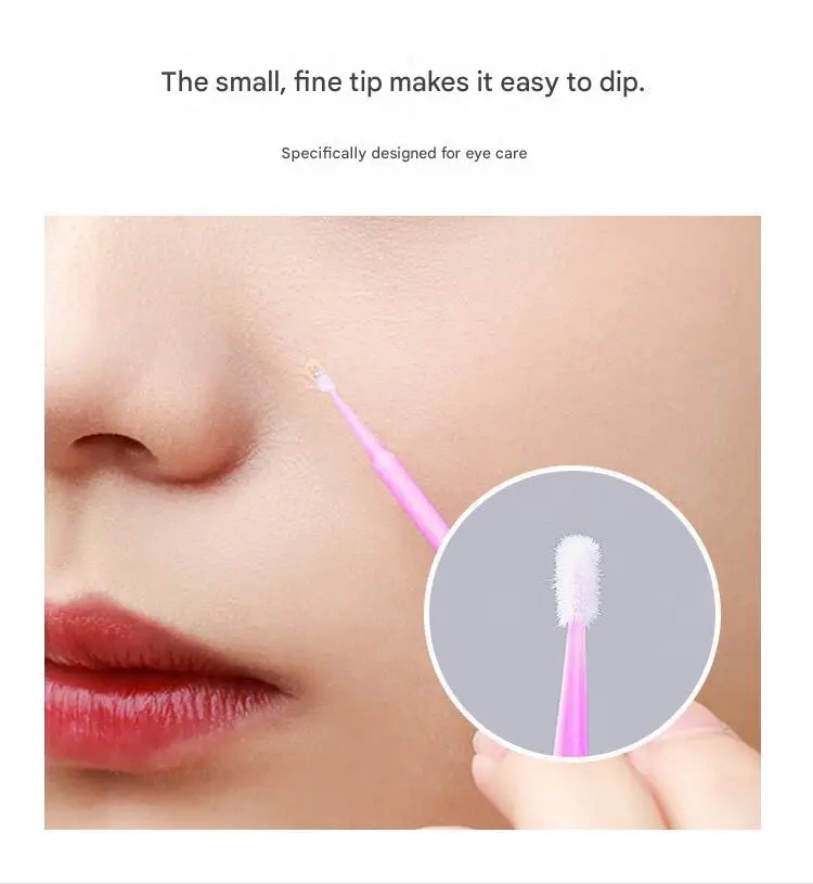 Micro Tip Disposable Cotton Swabs - Ultra-Fine Tip Sensitive Cleansing Tools, Nano-Plastic-Free Fine Point Makeup Applicators for Eye Care, Lash Cleaning (Ideal for Beauty and Craft Enthusiasts)