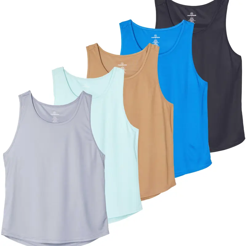 5 Pack Men's Mesh Muscle Tank Top Sleeveless Shirt Athletic Workout Gym
