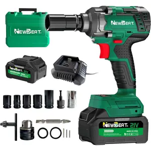 Wrench Set - 1/2 inch Gun, Driver Max 550 N.m, 21V Brushless, 2*4.0Ah Battery, 2400 RPM Variable Speeds for Car Home DIY, Tire Removal Tool