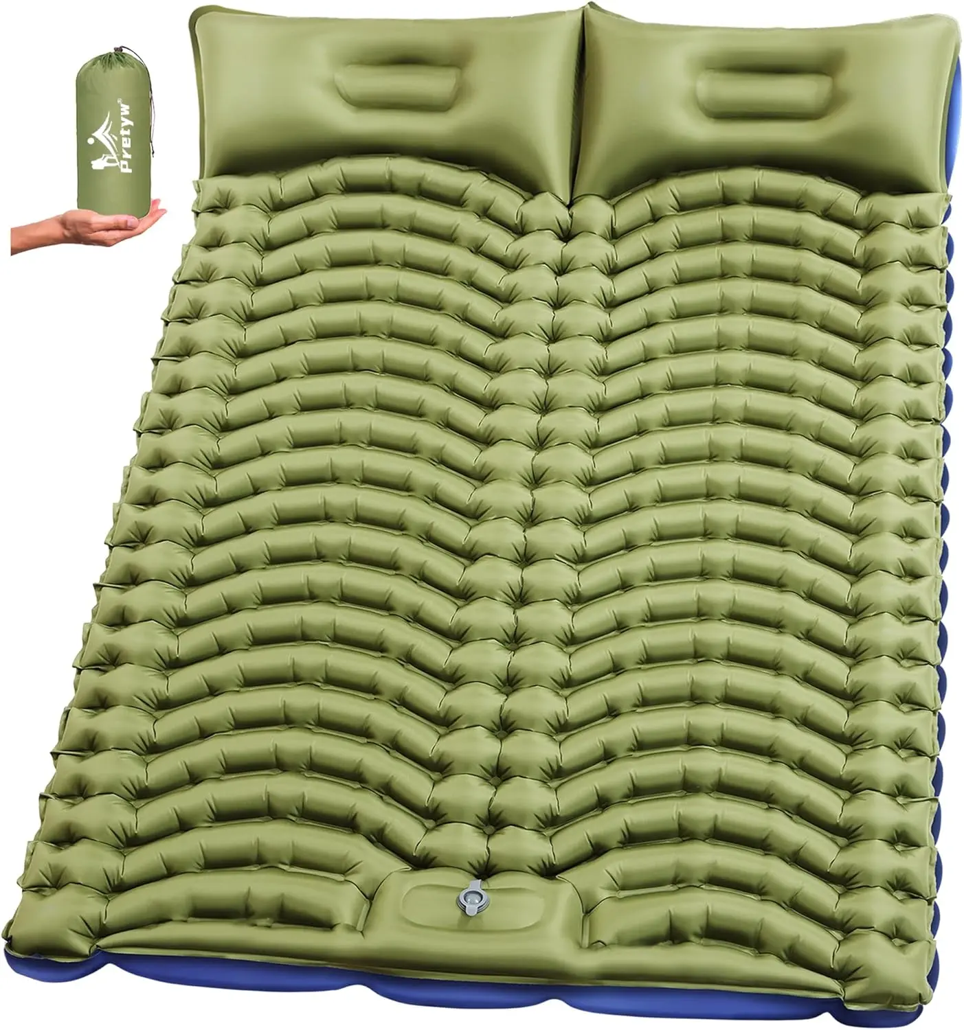 2-Person Ultralight Camping Sleeping Pad with Pillow, Built-in Ft Pump, Compact Inflatable Portable Airbed for Backpacking, Car Travel, Travel Accessories, Outdoor Camping Gear #TikTokShopfalldealsforyou