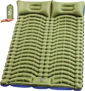 【NewYear2026】Double Sleeping Pad for Camping - Ultralight Camping Mattress with Pillow, Built-in Foot Pump, Compact Inflatable 2-Person Portable Mat for Backpacking, Hiking, Car Traveling, Beach, Tent #TikTokShopfalldealsforyou