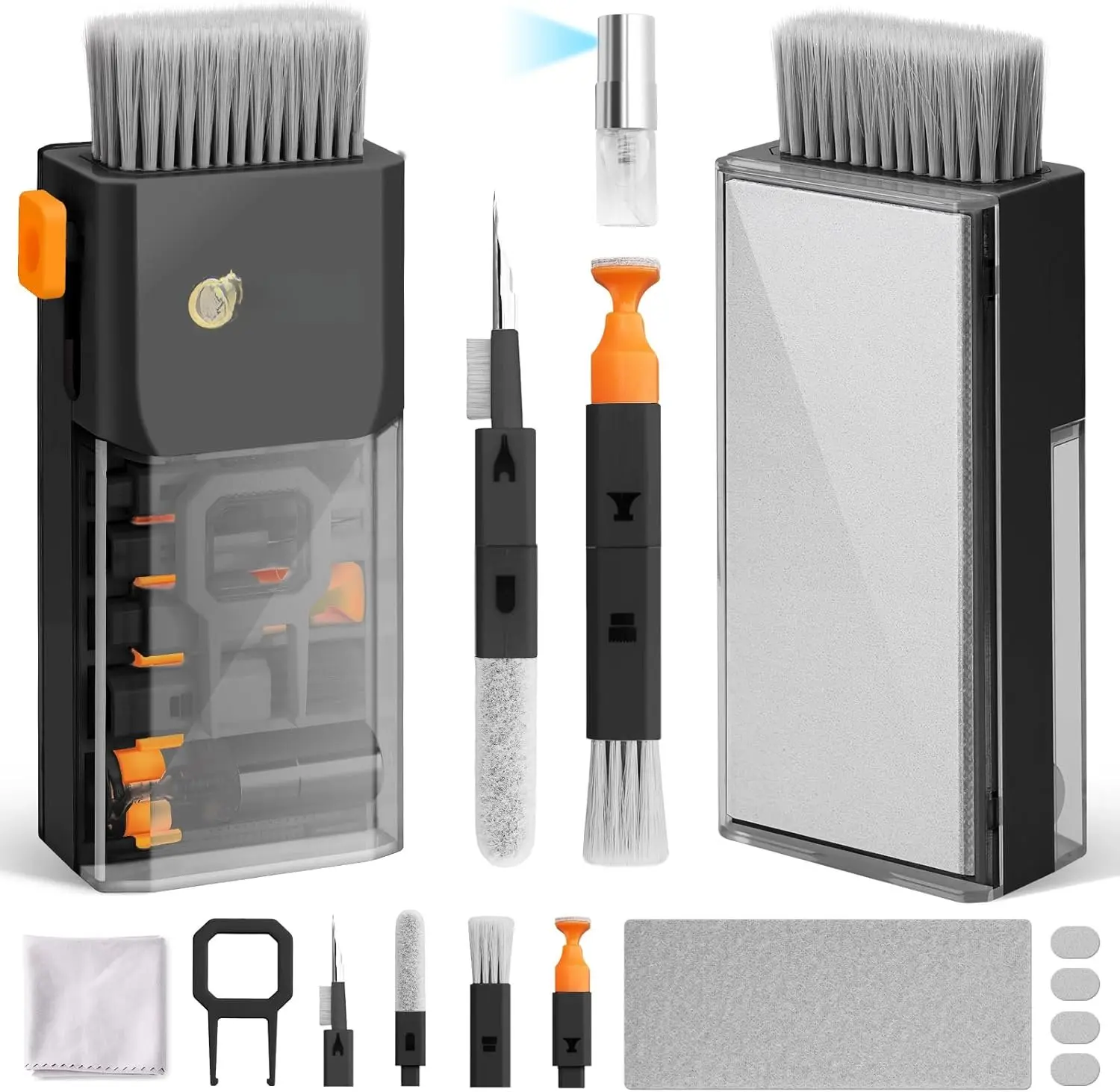 Keyboard Cleaning Kit Keyboard Cleaner,  in One Computer Screen and Laptop Cleaner, Compact Portable  Laptop Cleaning Kit with Soft Brush and Spray for MacBook iPad  Earbud, Black
