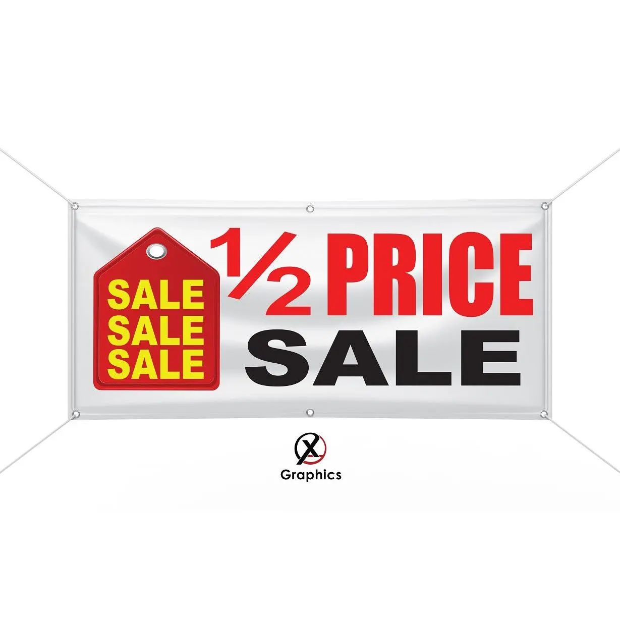 Half Price Sale Vinyl Banner advertising Sign Full color any size Indoor Outdoor Advertising Vinyl Sign With Metal Grommets 1/2 price