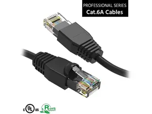 Nippon Labs 20Ft Cat6A UTP Ethernet Network Booted Cable, 24AWG 20 Feet Gigabit LAN Network Cable RJ45 High Speed Patch Cable, Black, 60CAT6A-20BK Nippon Labs 20Ft Cat6A UTP Ethernet Network Booted Cable, 24AWG 20 Feet Gigabit LAN Network Cable RJ45 High Speed Patch Cable, Black, 60CAT6A-20BK