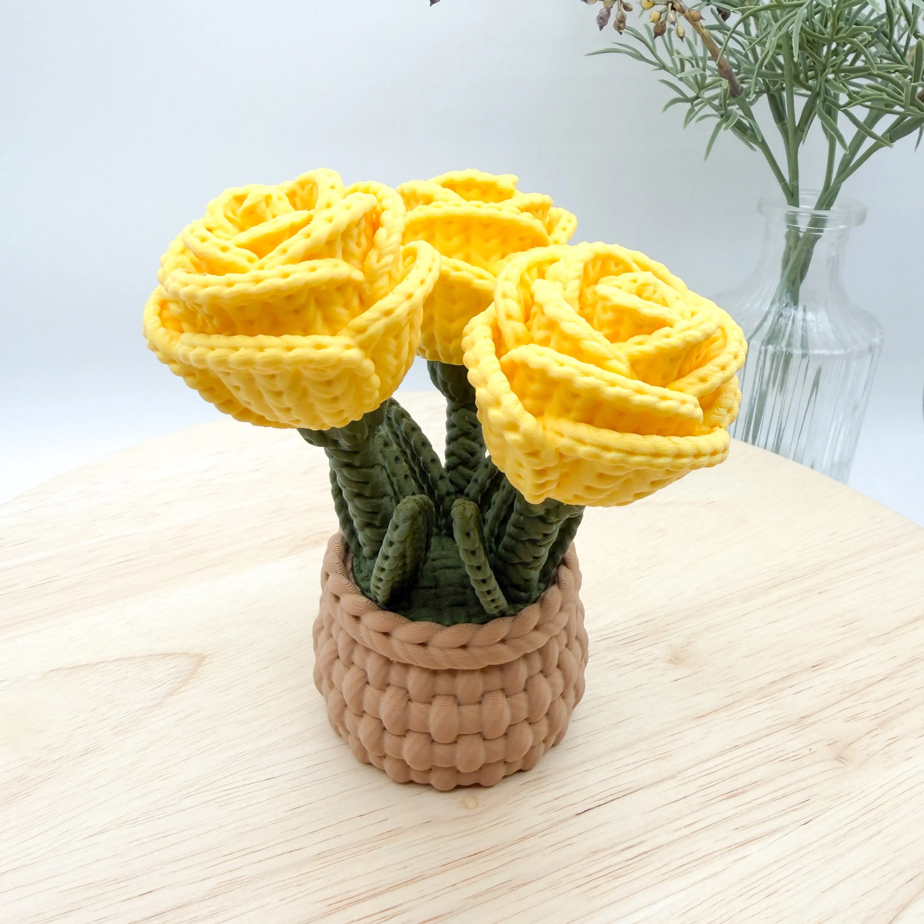3D printed knit rose collectible 3D printed knit rose collectible
