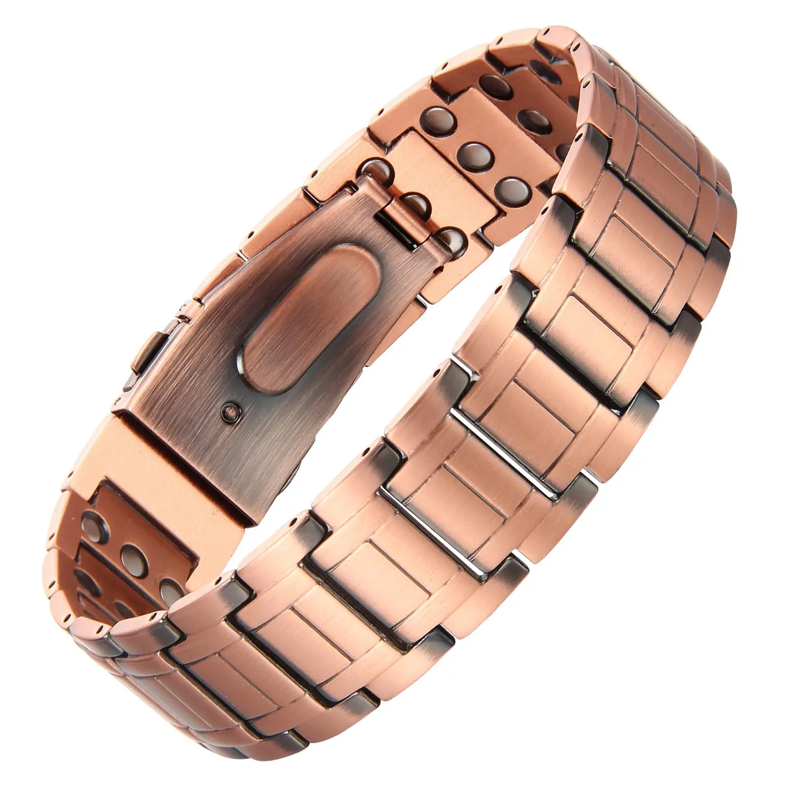 Nandudu Handmade Copper Magnetic Bracelet for Men - Adjustable Elegant Minimalist Bangle, Adults' Daily Masculine Jewelry Gift for Husbands, Trendy Fashion Accessories