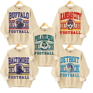 Vintage Spirit Animal Football, Spirit Animal Football Graphic Sweatshirts Mascot Spirit Animal Football Sweatshirt Crewneck, All Team Classic Crewneck SAND Color , Retro American Football Sweater, Unisex Gift for football Fans