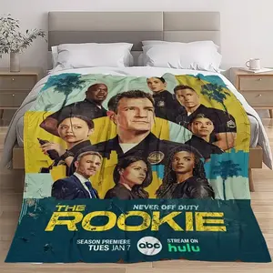 The Rookie TV Show Throw Blanket - Official Poster Design with Characters, Soft Flannel All-Season Couch Bedspread for Home, Office, Camping - Machine Washable Gift for Fans - Cozy Decor for Halloween & Birthday Presents, Home Comfort Accessory