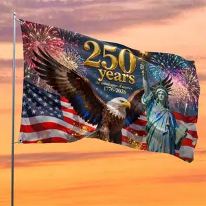 1PC United States of America 250 Years Flag 1776-2026 Eagle Patriotic Banner, Stars and Stripes Outdoor Flag for Yard Garden Porch, Independence Day Decor Gift