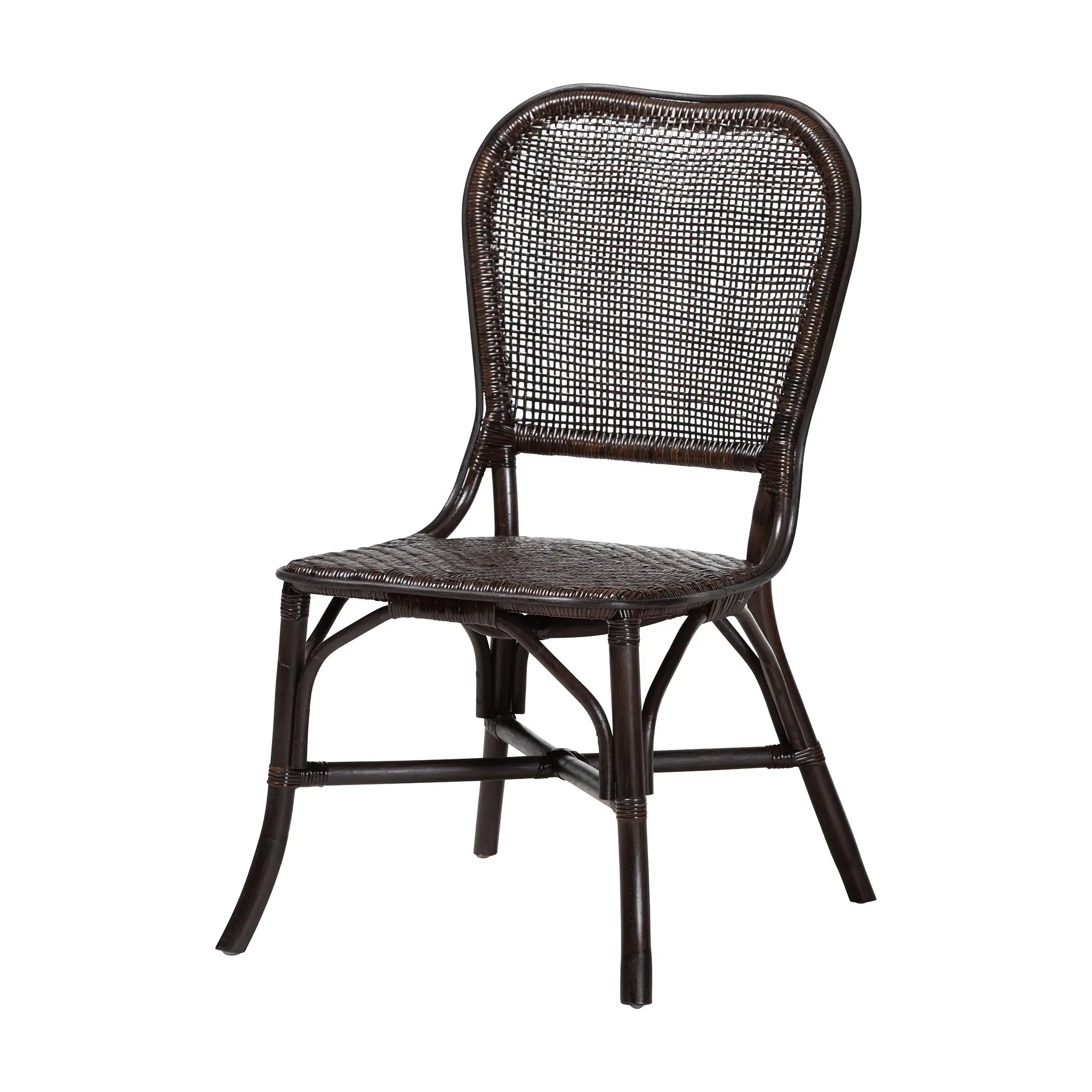Bali & Pari Irene Formaldehyde-Free Natural Rattan Dining Chair - Handwoven Wicker Accent Chair with Lattice Backrest for Kitchen, Dining Room, Formaldehyde (Gas), Yes