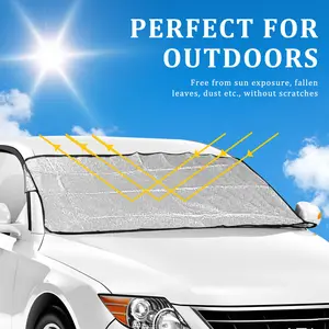 Car Windshield Cover Sun, Windshield Sunshade Sun Ice Frost Snow Dust Frost Protector Front Window Heat Insulation Protection Cover 55.12*37.4 INCH