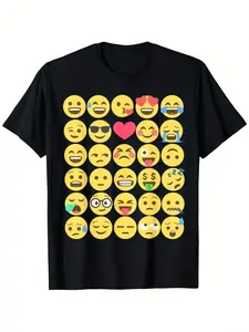 Individualistic round-neck short-sleeved shirts for Boy and girl 🔥   Emoticon set T-Shirt