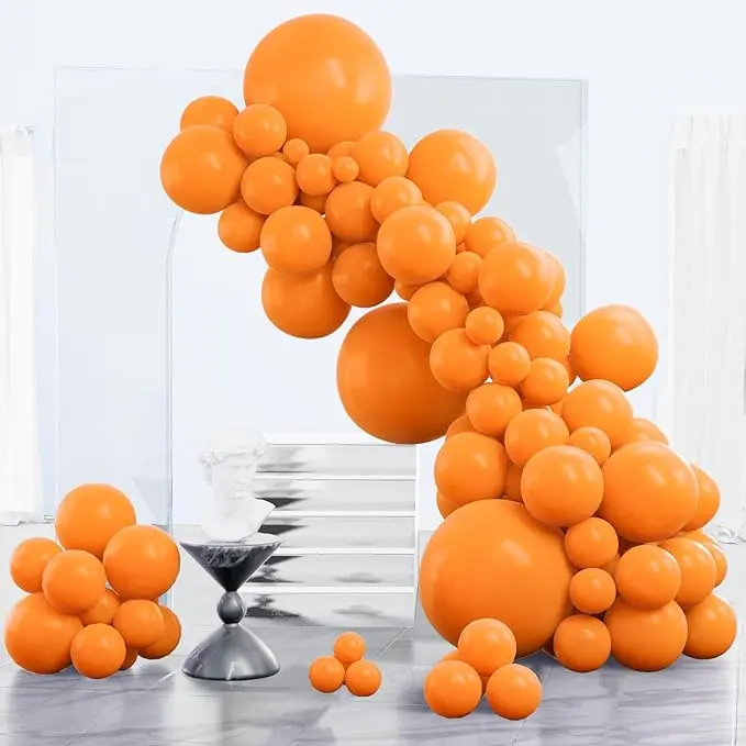 PartyWoo Customizable Round Orange Rubber Balloons Set, 85-Piece Matte Festive Balloon Arch Garland Kit with 18-12-10-5-Inch Sizes for Thanksgiving, Little Cutie Baby Shower Decorations Orange-Y9, Customize, Balloon Arch Balloons