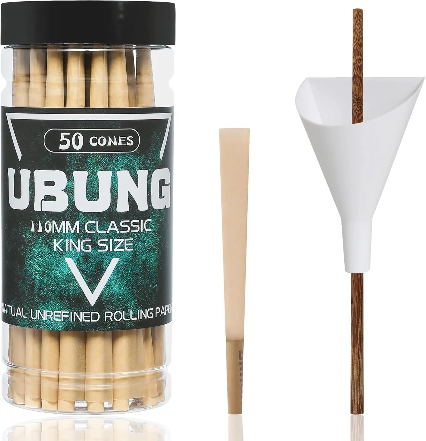 UBUNG Brown Flagship Version 50 Pack King Size 108mm Paper Tubes with Packaging Tools