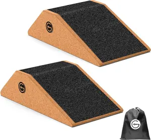 Squat Wedge Block Cork 2 Pack - Non Slip Heel Elevated Wedge and  Raise Block - Slant Board for Squats to Avoid