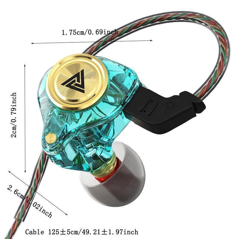 QKZ AK3 Portable Wired In-Ear Earphone, Wired Headphones With Mic, HiFi Subwoofer Noise Cancelling Wired Earphones for Game Sports, 3D Stereo Sound Headphones For Gym & Sports & Game, Headphones 8D Audio, Electronic Audio Earbud in-ear monitor HiFi Heavy