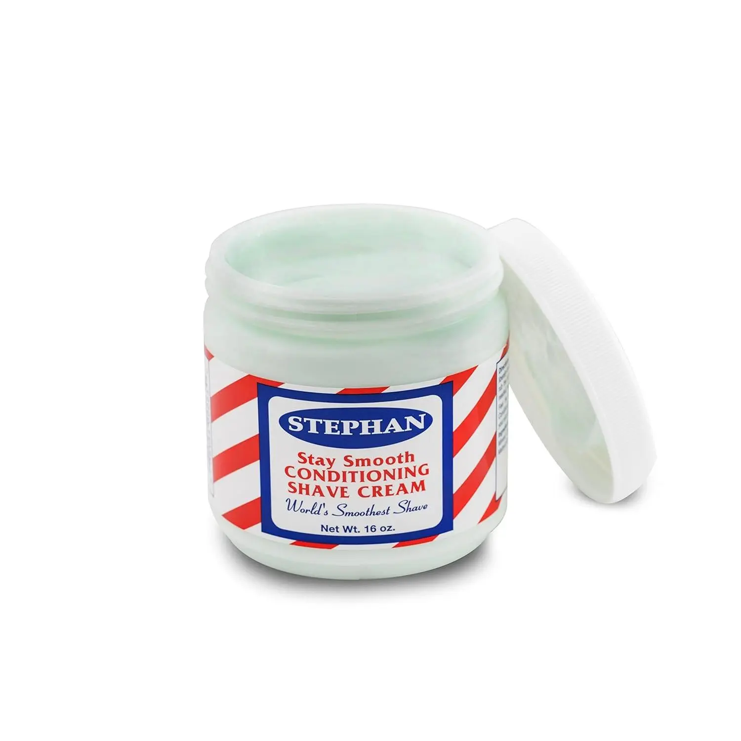 S Stephan's Stay Smooth Conditioning Shave Cream, 16 oz Jar - Men's Formula for a Clean, Smooth Shave and Soft Skin, Single Item, All, Adults, Male Care, Moisturizing, Smoothening