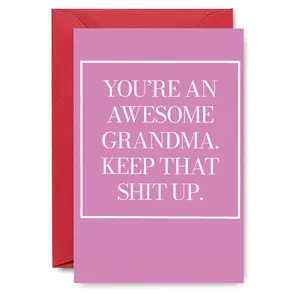 Funny Sarcastic Grandma Greeting Card, Humorous Message Card, Fun Party Cards, Perfect for Birthday/Mother's Day Gifts