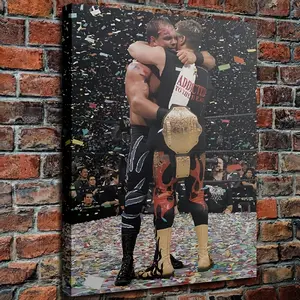 1 Piece Wrestling Champion Wooden Frame Canvas Painting, 11.8x 15.7inch (30x 40cm ), Perfect for Home Decoration, Bedroom Decoration, Living Room Wall Art, Office Space and Gym Decoration. An Excellent Gift for Wrestling Fans, Adds a Touch of Passion to M
