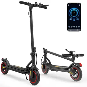 Mid-Range Neutral Electric Scooter, 8.5" Pneumatic Road Tires, 21MPH Max Speed, 350W (500W Peak) Rear Motor, 21/15 Miles Long Range, Foldable Commuter Scooter with Dual Braking (Rear Drum + Hidden Electronic Brake) & App Control