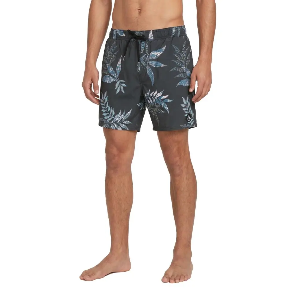 Volcom Men's 17" Sporty Manic Paradiso Print Surf Trunks - 4-Way Stretch Swim Shorts with Elastic Waistband, Sporty Chic, Surfing, Street Wear, Water Sports