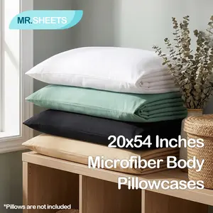 NTBAY 2 Pack Brushed Microfiber Body Pillowcases 20x54 Inches, Soft Long Body Pillow Covers with Envelope Closure, Wrinkle & Fade Resistant, Easy Care