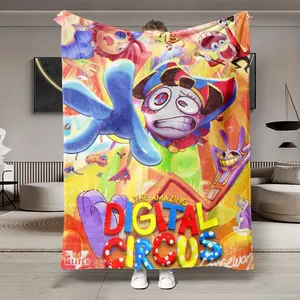 Magic Circus Theme Flannel Blanket, Large Size, Soft Lightweight Warm, Perfect for Bed Sofa Office Camping Travel, Christmas Gift