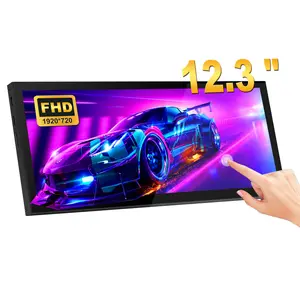 12.3” Touchscreen Monitor | IPS 1920x720 Stretched Bar LCD | Portable Mini Touch Display | Secondary Screen for Laptop/PC | Aida64 CPU/GPU/RAM Temperature Monitoring | Sensor Panel for System Stats | HDMI Connection